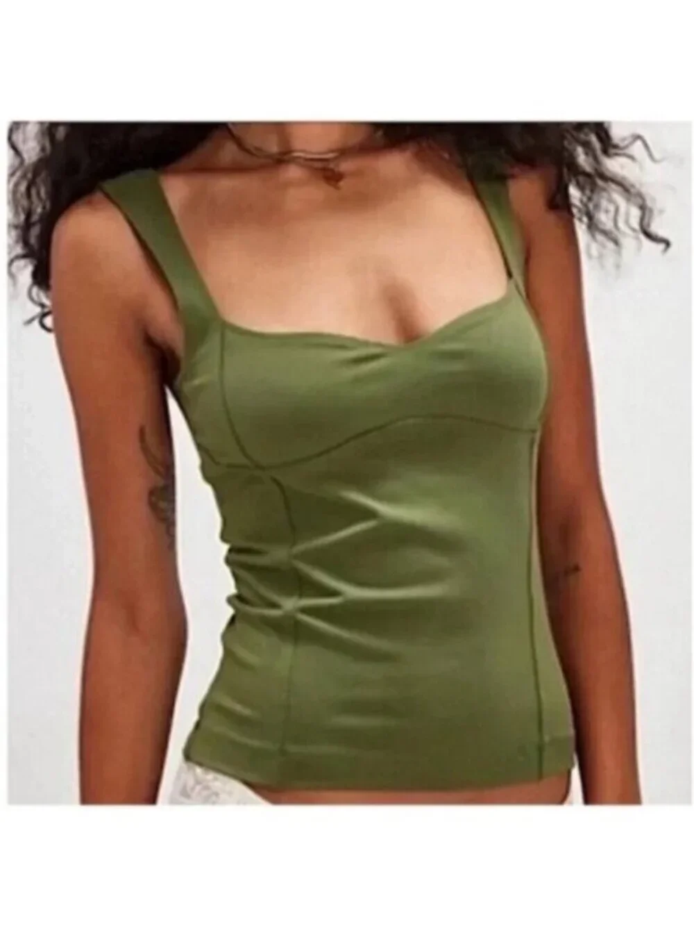 Free People Somewhere Sometime Tank Womens Small Evergreen Woods Cami Top Boho